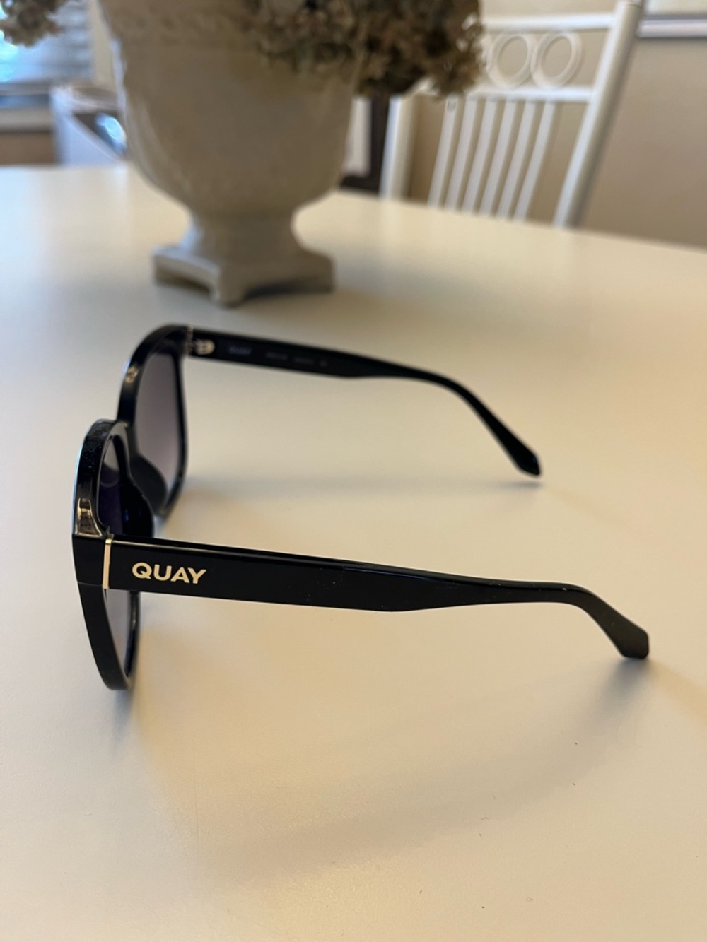 Quay Australia Wide Awake Black Sunglasses with Purple Gradient Lenses - Picture 2 of 6